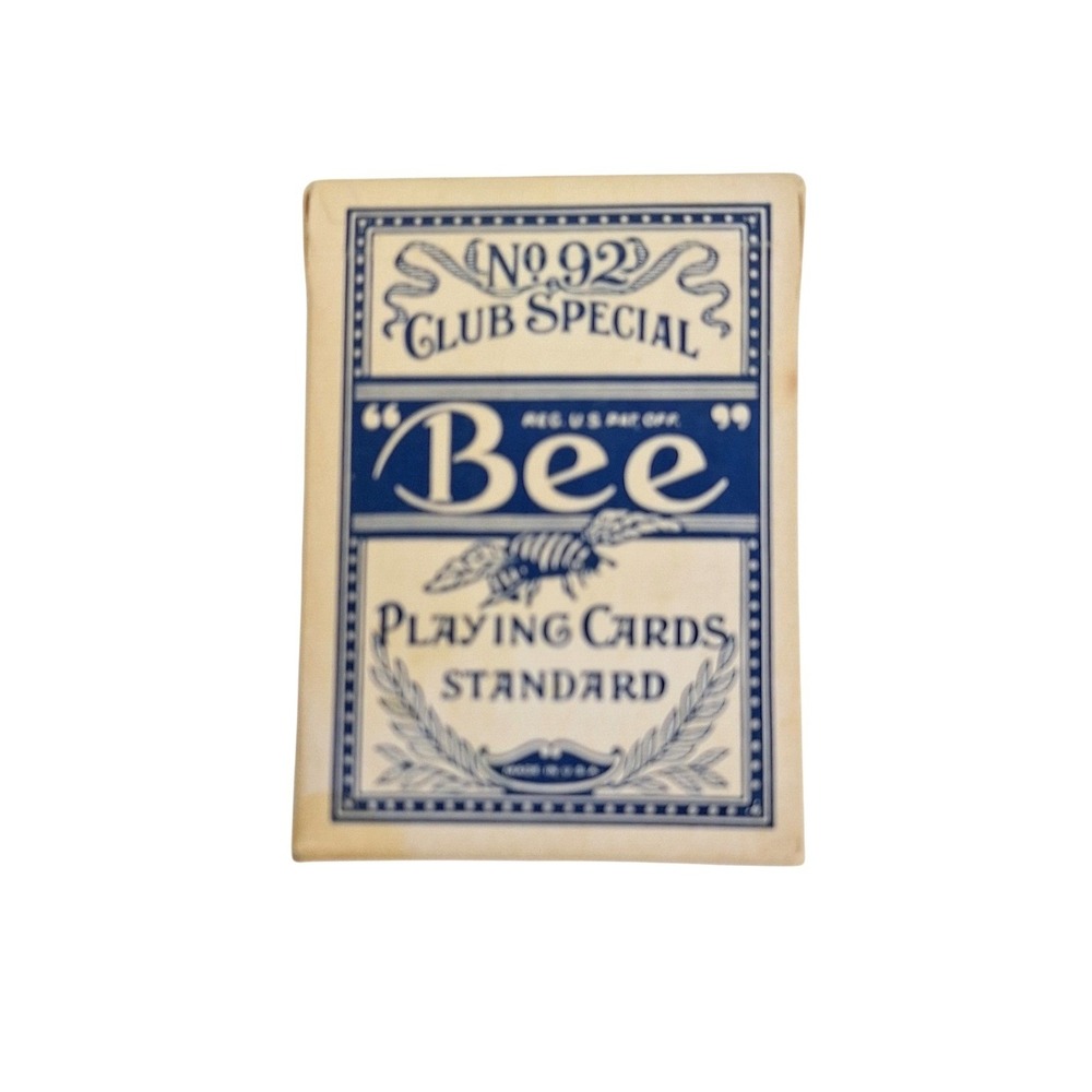 Vintage Bee No 92‎ Club Special Playing Cards Blue Back No 67 Standard Deck USA